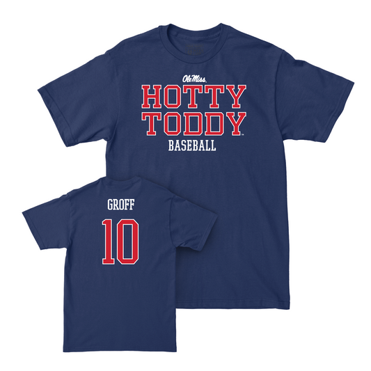 Ole Miss Baseball Navy Hotty Toddy Tee - Ethan Groff Small