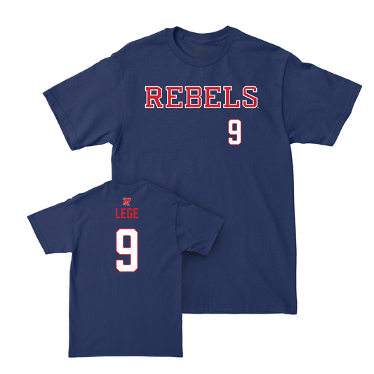 Ole Miss Baseball Navy Rebels Tee - Ethan Lege Small