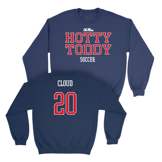 Ole Miss Women's Soccer Navy Hotty Toddy Crew - Hailey Cloud Small