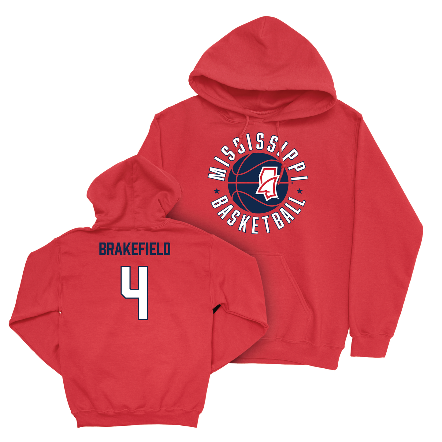 Ole Miss Men's Basketball Red Hardwood Hoodie - Jaemyn Brakefield Small