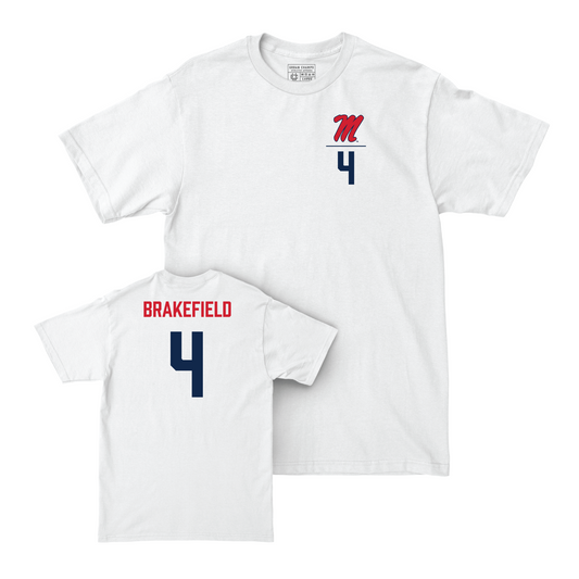 Ole Miss Men's Basketball White Logo Comfort Colors Tee - Jaemyn Brakefield Small