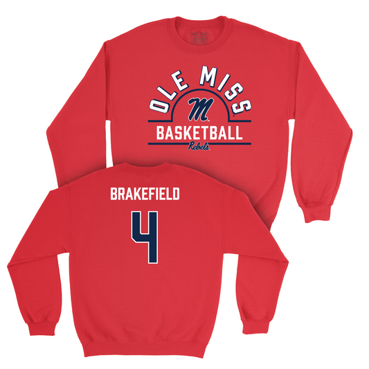 Ole Miss Men's Basketball Red Arch Crew - Jaemyn Brakefield Small