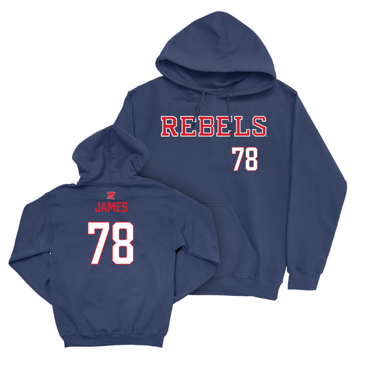 Ole Miss Football Navy Rebels Hoodie - Jeremy James Small