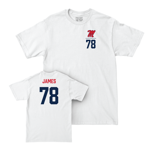 Ole Miss Football White Logo Comfort Colors Tee - Jeremy James Small