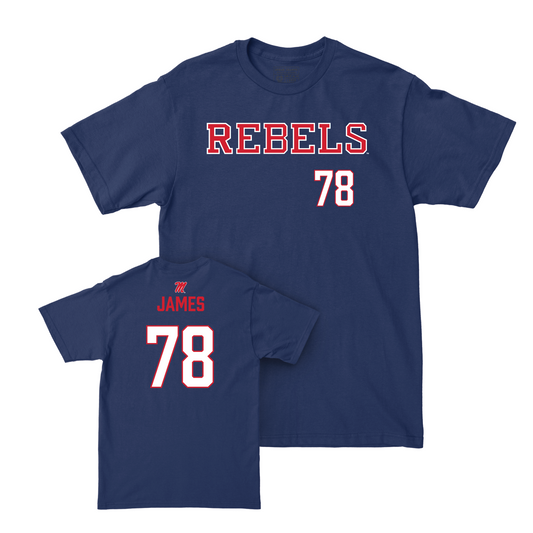Ole Miss Football Navy Rebels Tee - Jeremy James Small