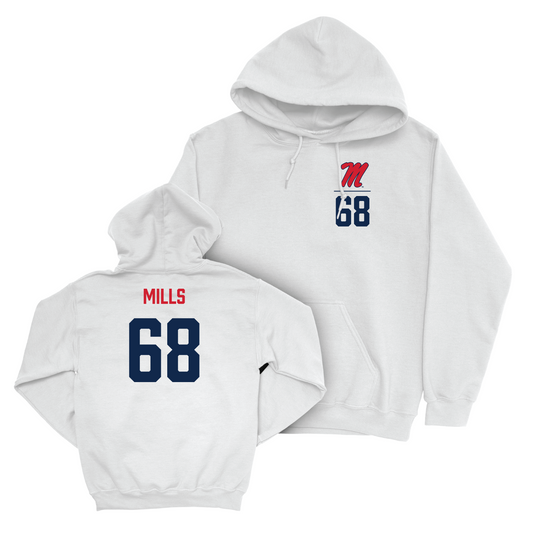 Ole Miss Football White Logo Hoodie - Jack Mills Small