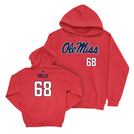 Ole Miss Football Red Wordmark Hoodie - Jack Mills Small