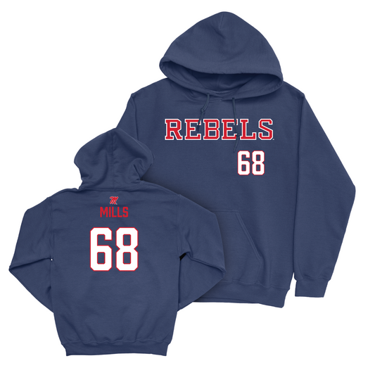 Ole Miss Football Navy Rebels Hoodie - Jack Mills Small