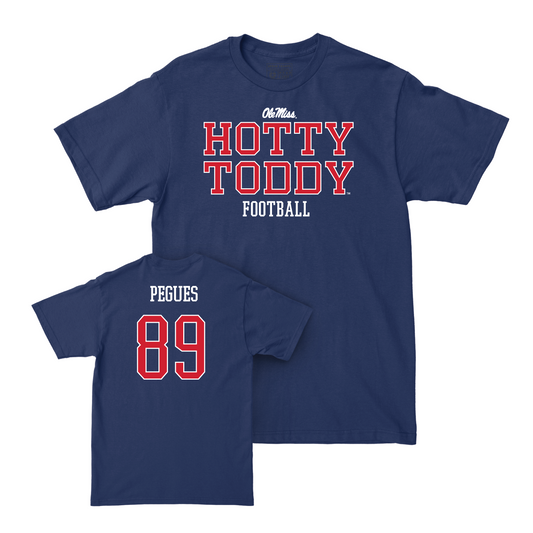 Ole Miss Football Navy Hotty Toddy Tee - JJ Pegues Small