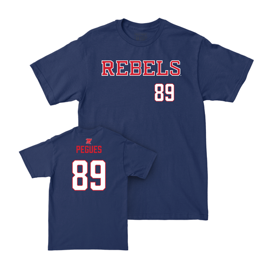 Ole Miss Football Navy Rebels Tee - JJ Pegues Small