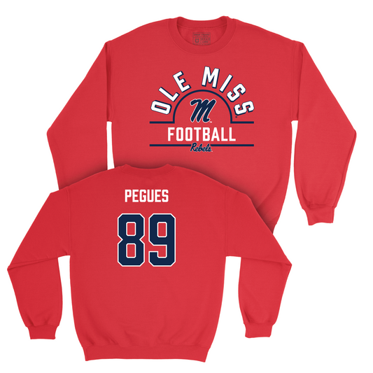 Ole Miss Football Red Arch Crew - JJ Pegues Small