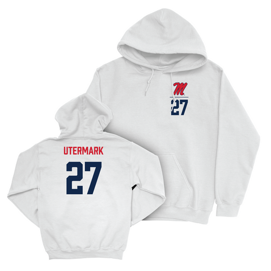 Ole Miss Baseball White Logo Hoodie - Judd Utermark Small