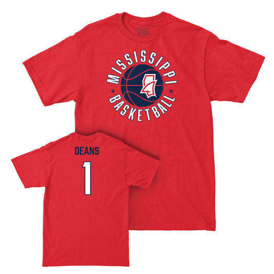 Ole Miss Women's Basketball Red Hardwood Tee - Kirsten Deans Small