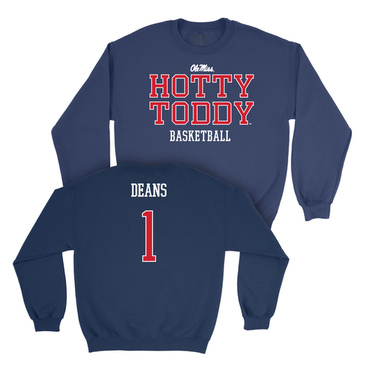Ole Miss Women's Basketball Navy Hotty Toddy Crew - Kirsten Deans Small