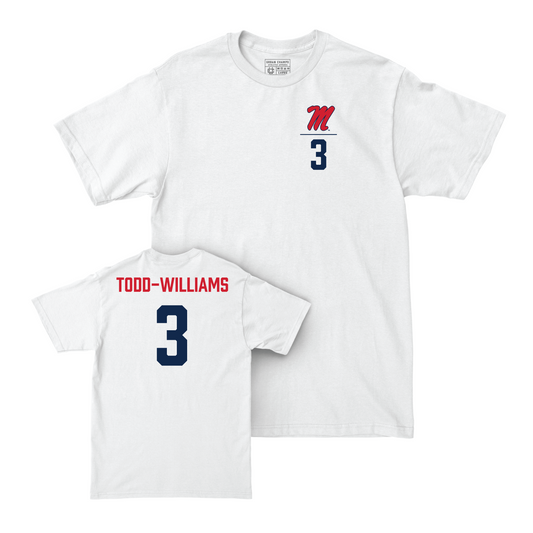Ole Miss Women's Basketball White Logo Comfort Colors Tee - Kennedy Todd-Williams Small