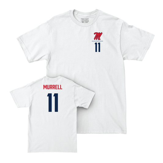 Ole Miss Men's Basketball White Logo Comfort Colors Tee - Matthew Murrell Small