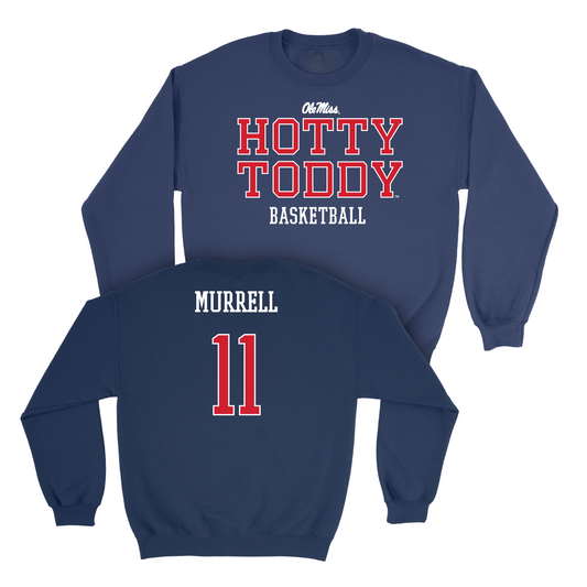 Ole Miss Men's Basketball Navy Hotty Toddy Crew - Matthew Murrell Small