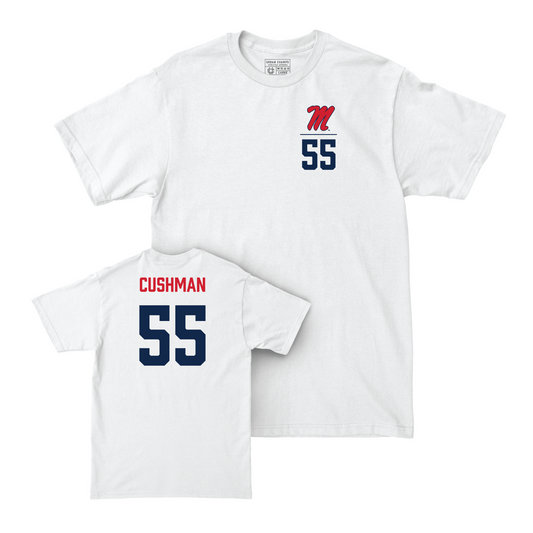 Ole Miss Football White Logo Comfort Colors Tee - Preston Cushman Small