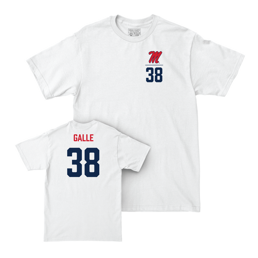 Ole Miss Baseball White Logo Comfort Colors Tee - Patrick Galle Small