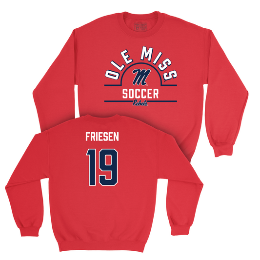 Ole Miss Women's Soccer Red Arch Crew - Riley Friesen Small