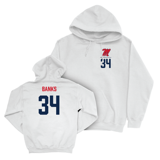 Ole Miss Football White Logo Hoodie - Tyler Banks Small