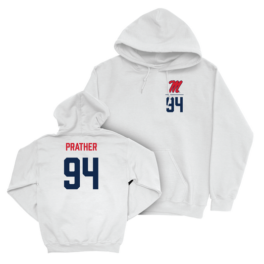 Ole Miss Football White Logo Hoodie - Tavion Prather Small