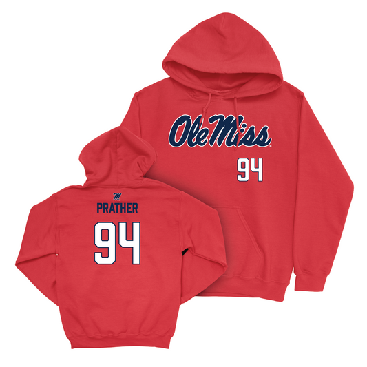 Ole Miss Football Red Wordmark Hoodie - Tavion Prather Small