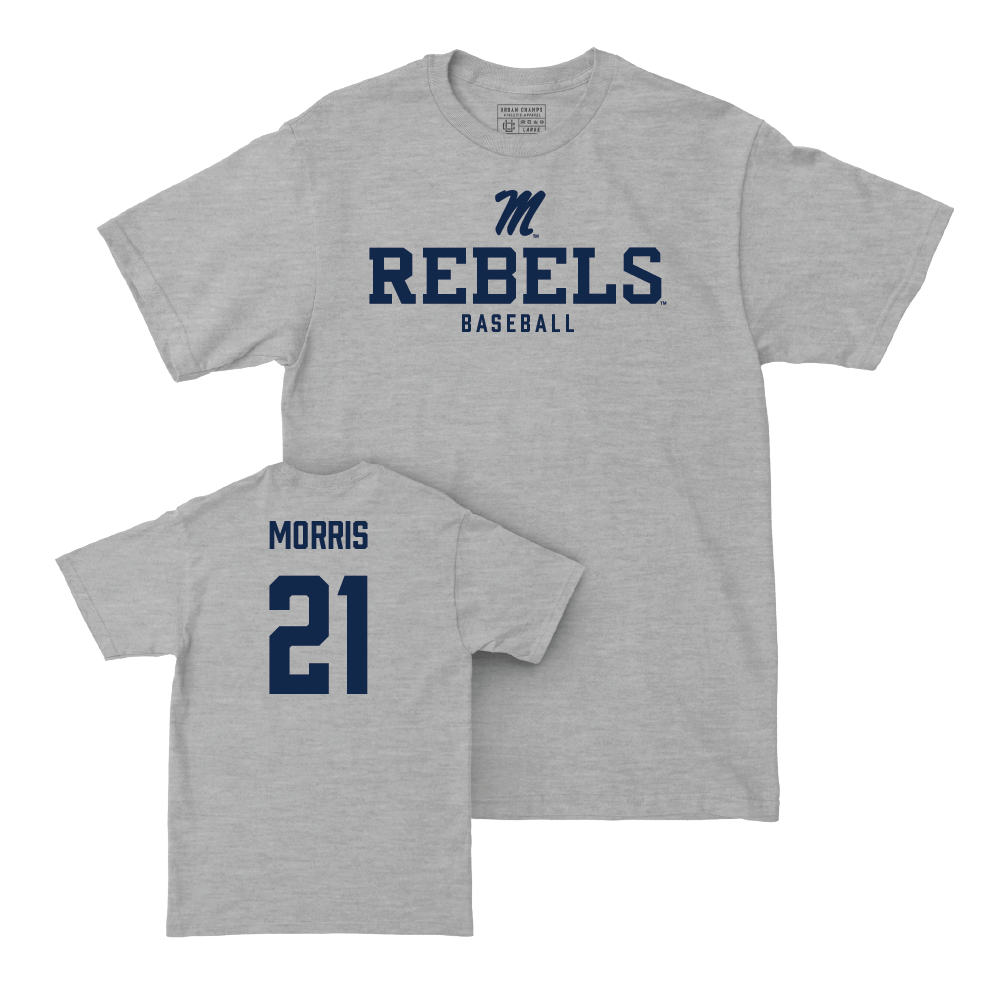 Ole Miss Baseball Sport Grey Classic Tee - Mason Morris