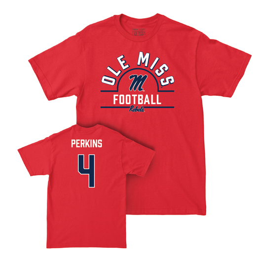 Ole Miss Football Red Arch Tee  - Suntarine Perkins