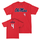 Ole Miss Football Red Wordmark Tee  - Suntarine Perkins