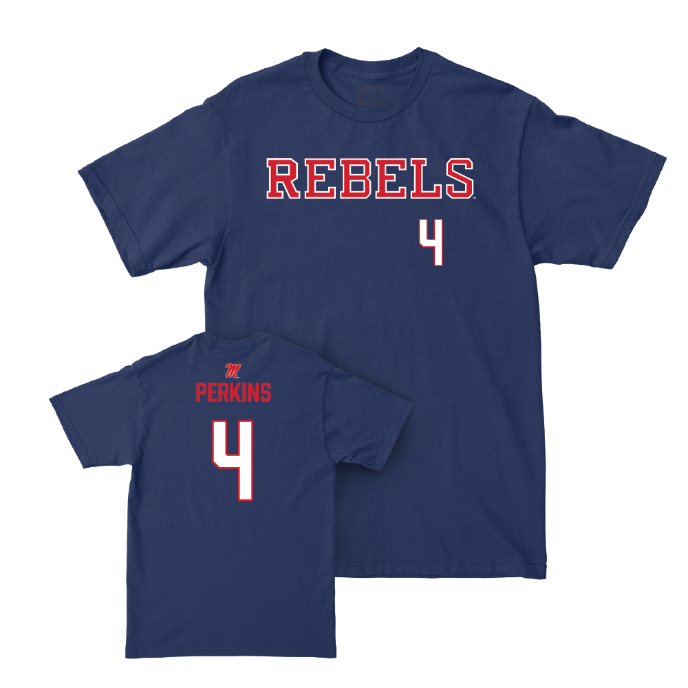 Ole Miss Football Navy Rebels Tee  - Suntarine Perkins