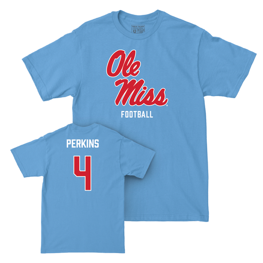 Ole Miss Football Powder Blue Sideline Tee  - Suntarine Perkins