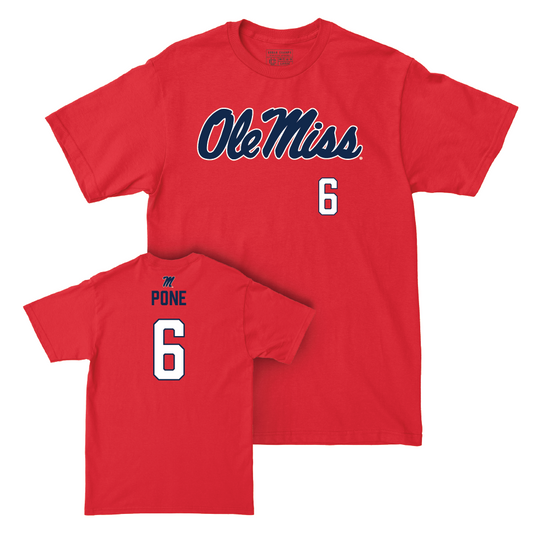 Ole Miss Softball Red Wordmark Tee  - Jaden Pone