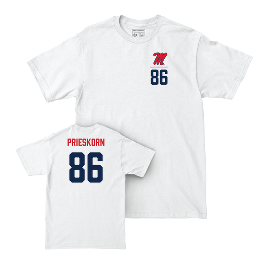 Ole Miss Football White Logo Comfort Colors Tee  - Caden Prieskorn