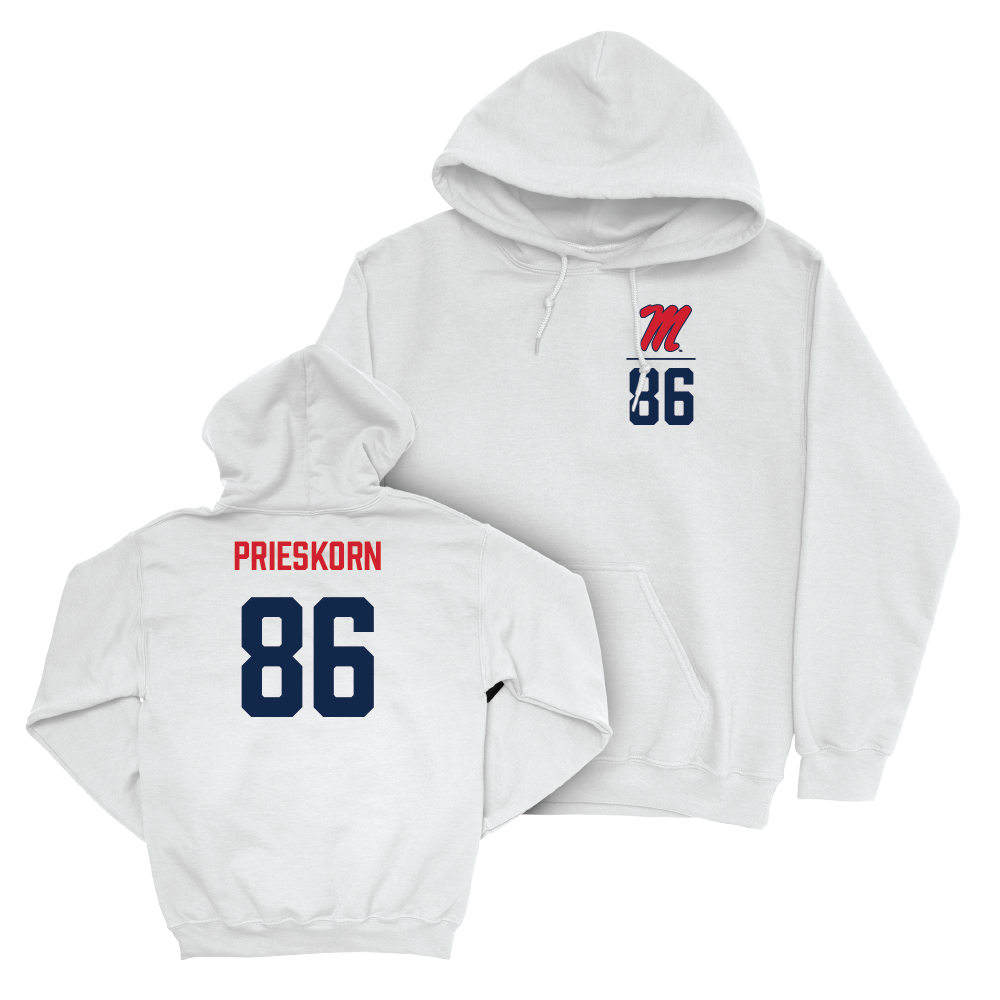 Ole Miss Football White Logo Hoodie  - Caden Prieskorn