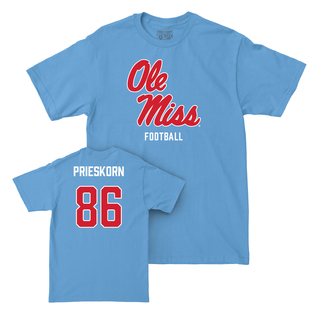 Ole Miss Football Powder Blue Sideline Tee  - Caden Prieskorn