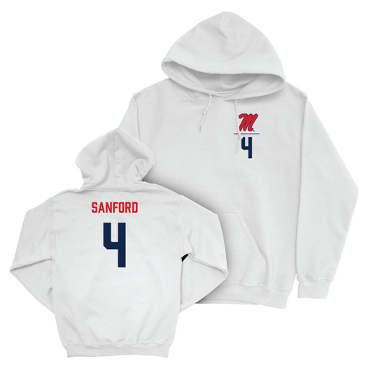 Ole Miss Baseball White Logo Hoodie  - Mitchell Sanford
