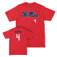 Ole Miss Baseball Red Wordmark Tee  - Mitchell Sanford