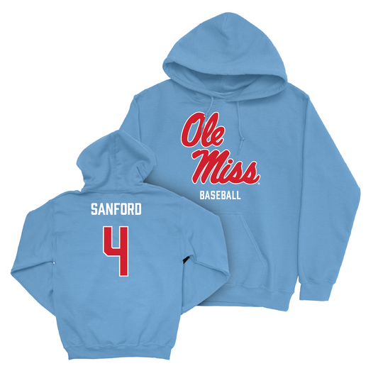 Ole Miss Baseball Powder Blue Sideline Hoodie  - Mitchell Sanford