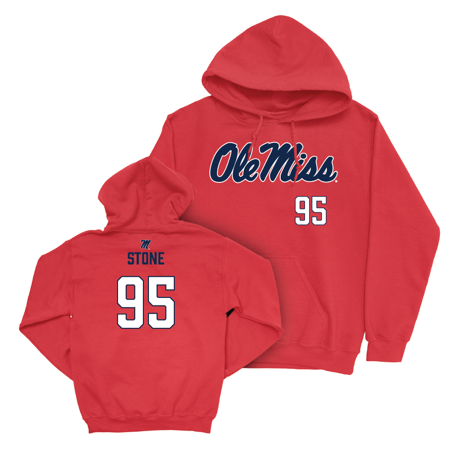 Ole Miss Football Red Wordmark Hoodie  - Akelo Stone