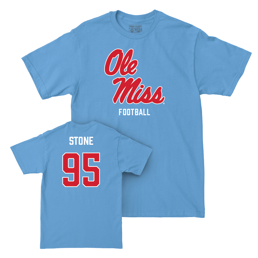 Ole Miss Football Powder Blue Sideline Tee  - Akelo Stone