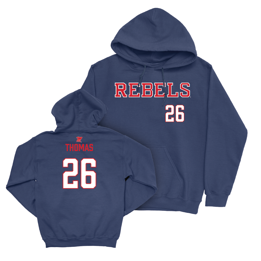 Ole Miss Football Navy Rebels Hoodie  - Domonique Thomas