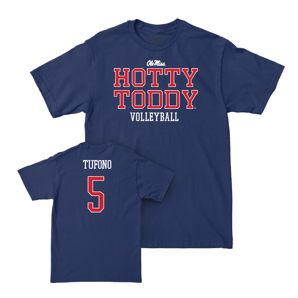 Ole Miss Women's Volleyball Navy Hotty Toddy Tee   - Mokihana Tufono