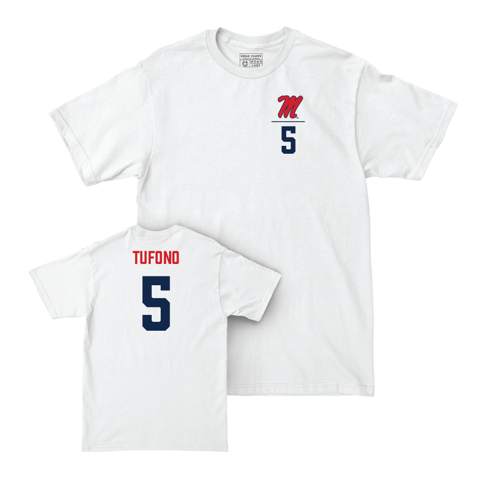 Ole Miss Women's Volleyball White Logo Comfort Colors Tee   - Mokihana Tufono