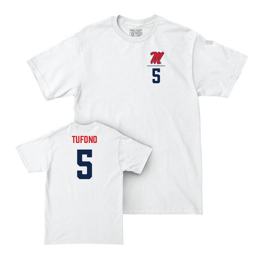 Ole Miss Women's Volleyball White Logo Comfort Colors Tee   - Mokihana Tufono