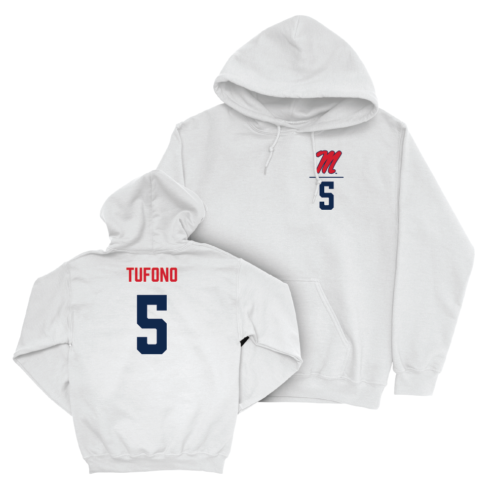 Ole Miss Women's Volleyball White Logo Hoodie   - Mokihana Tufono