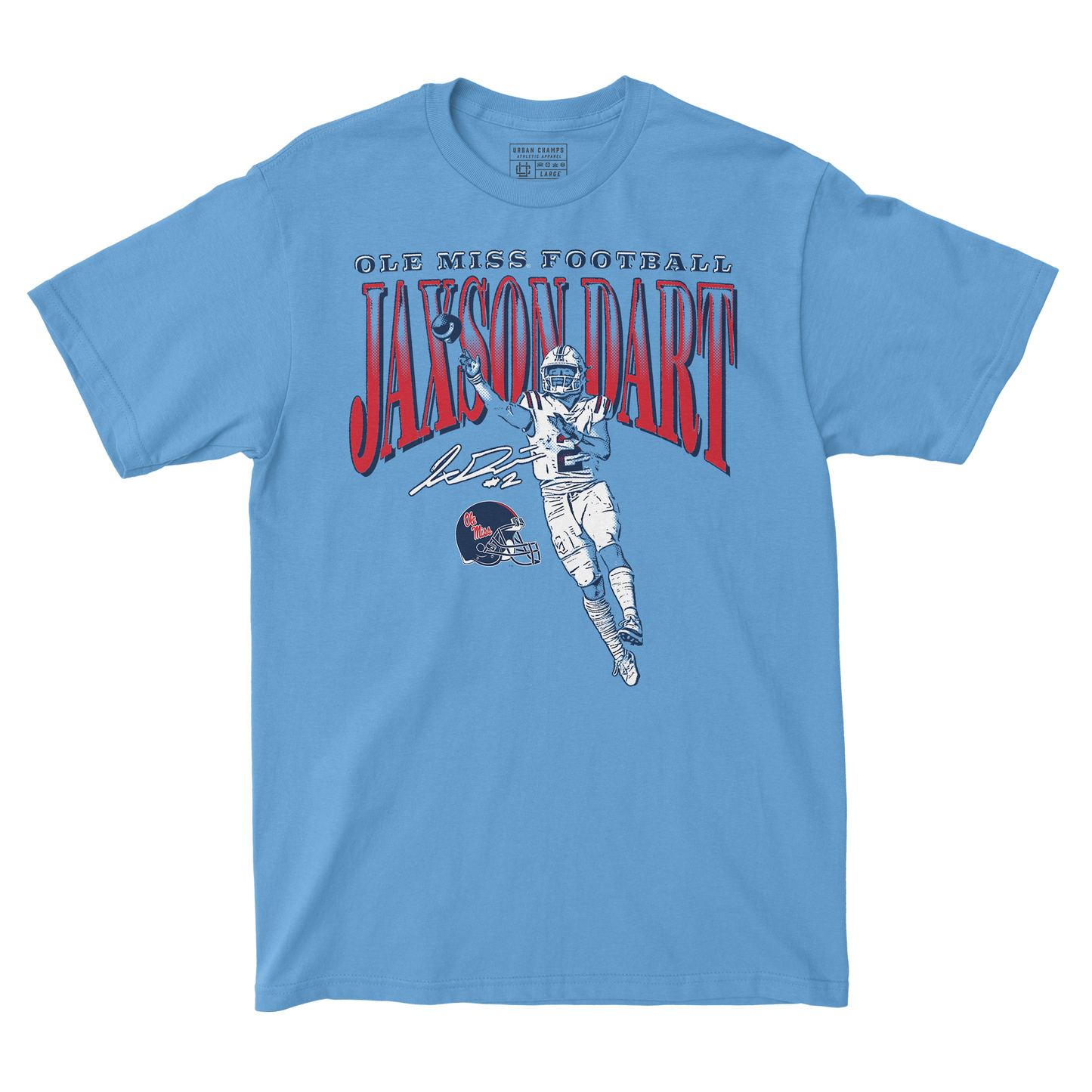 EXCLUSIVE RELEASE - Jaxson Dart Illustrated Light Blue Tee