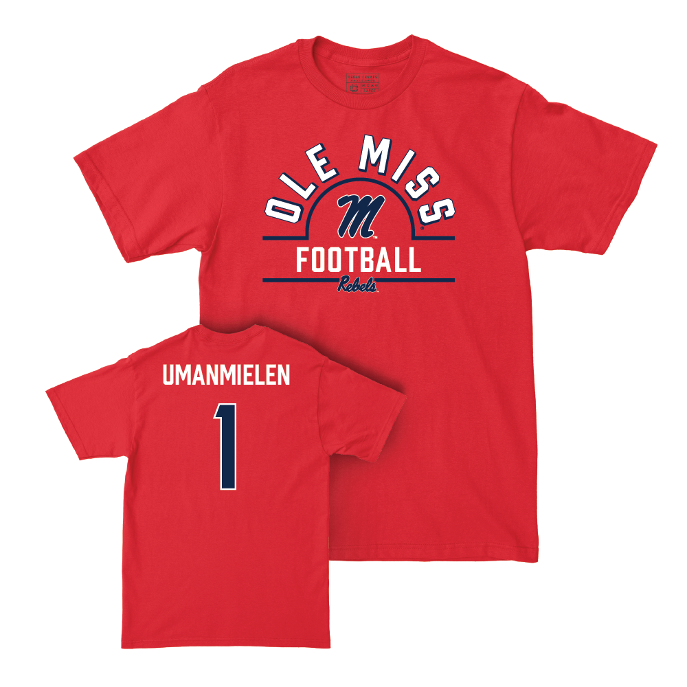 Ole Miss Football Red Arch Tee  - Princely Umanmielen