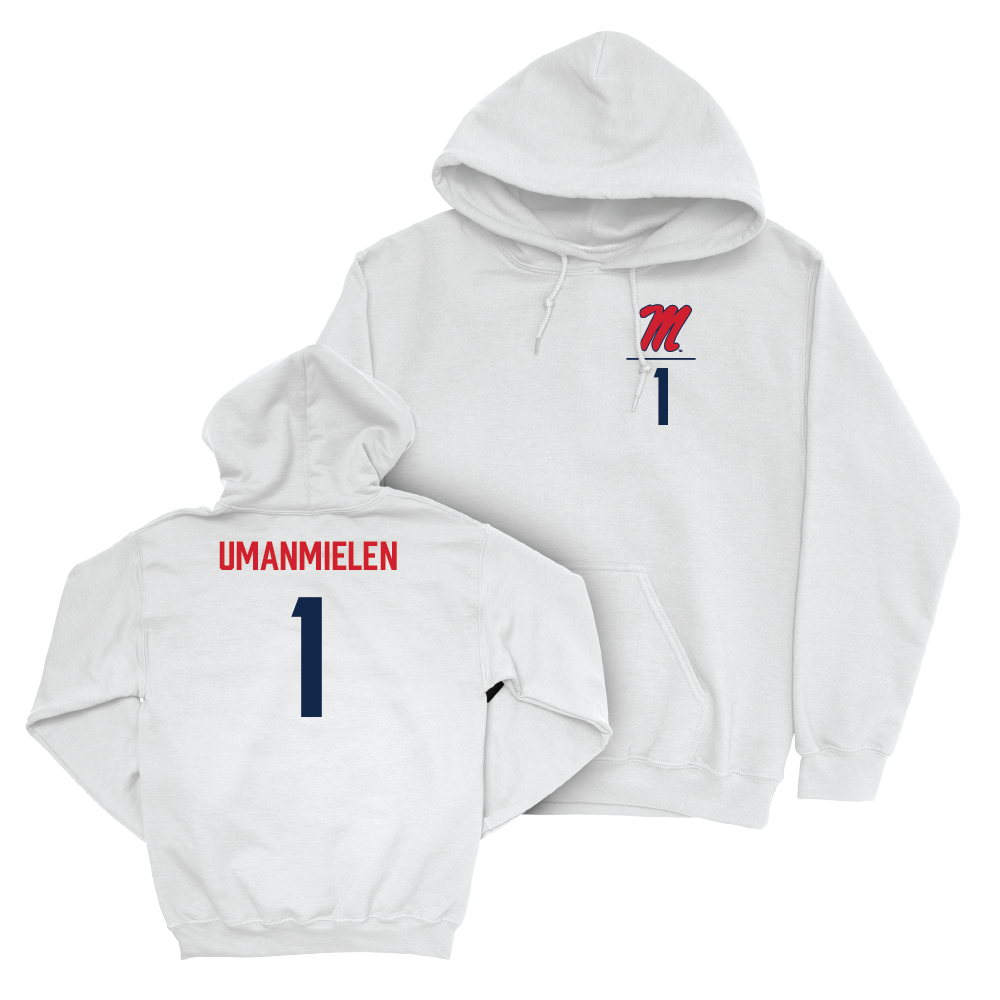 Ole Miss Football White Logo Hoodie  - Princely Umanmielen