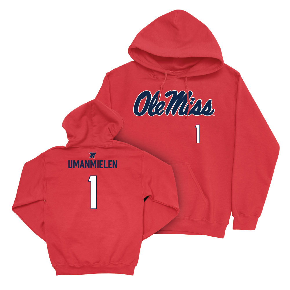 Ole Miss Football Red Wordmark Hoodie  - Princely Umanmielen